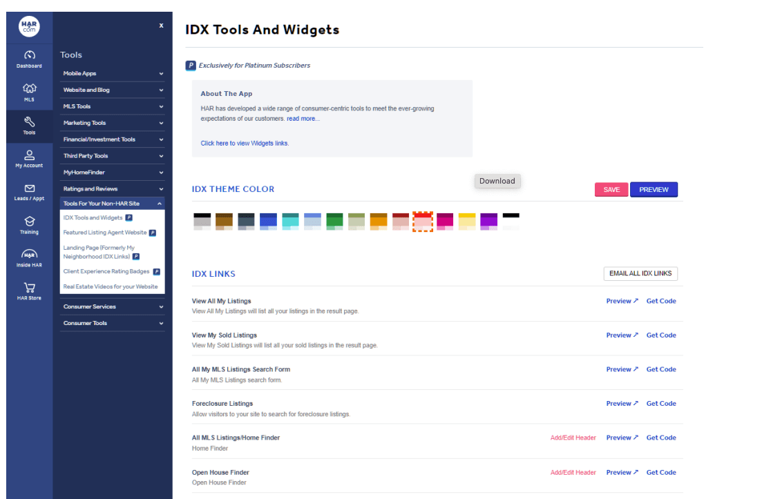 HAR IDX Tools and Widgets